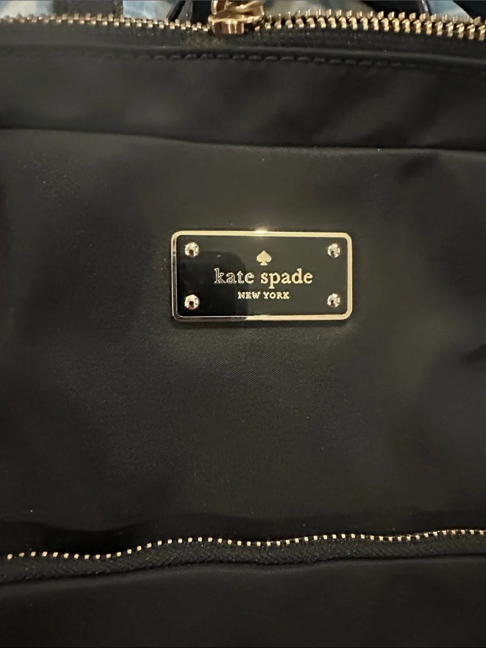 kate spade Black Nylon Backpack with Gold Hardware